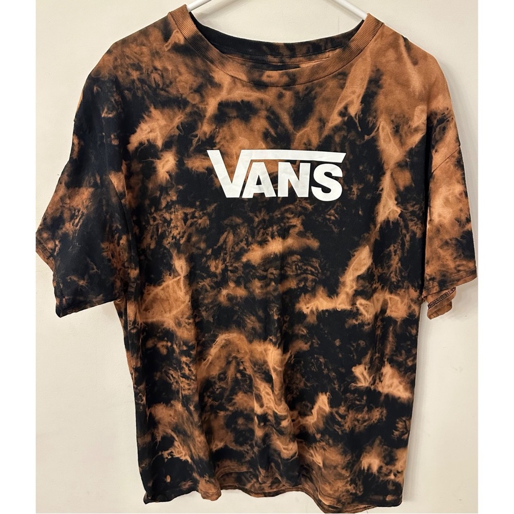 Custom tie-dye bleach Vans tshirt
